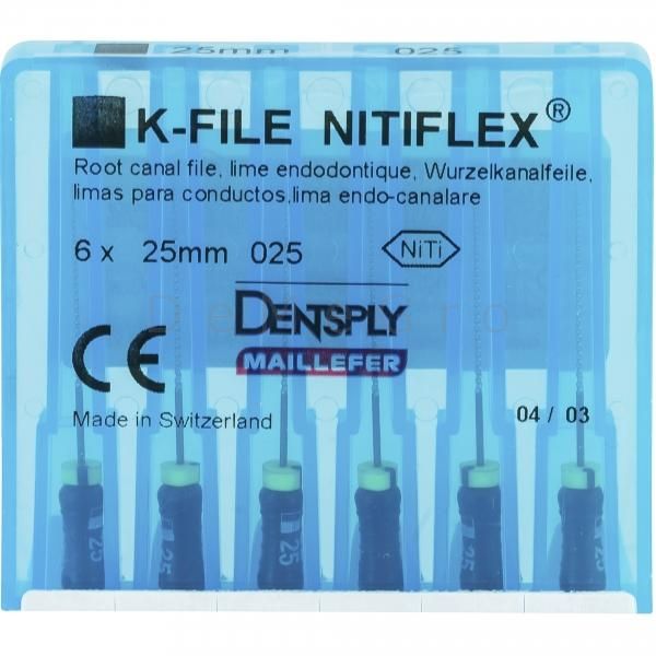 Artikel: K-vijlen Nitiflex 25mm ISO 025 Rood